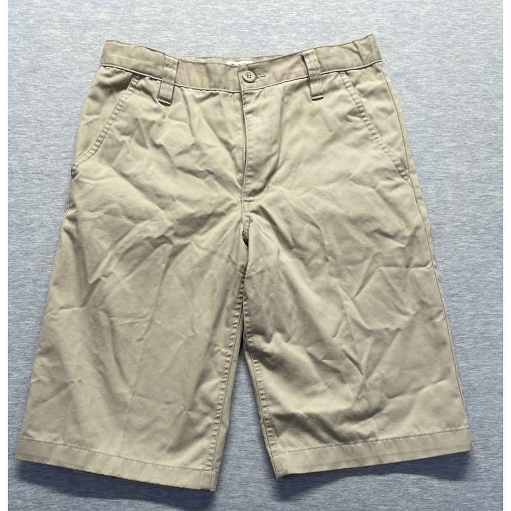 Old Navy Chino Shorts Boys 18 Beige Cotton Flat Front Slash Pockets Casual Wear